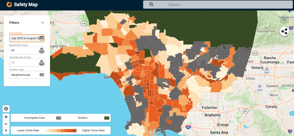 Safe Neighborhoods In Los Angeles Map Every crime map needs context. This USC data journalism project 