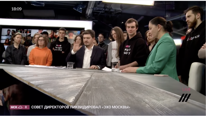 Russia blocks TV Rain, its last independent TV channel, and Echo of Moscow  airs its last broadcast